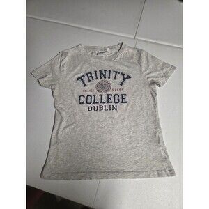 Trinity College Dublin Gray Logo Shirt Size XL Ireland Global University Grey
